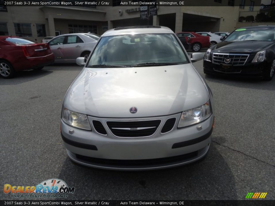 2007 Saab 9-3 Aero SportCombi Wagon Silver Metallic / Gray Photo #3