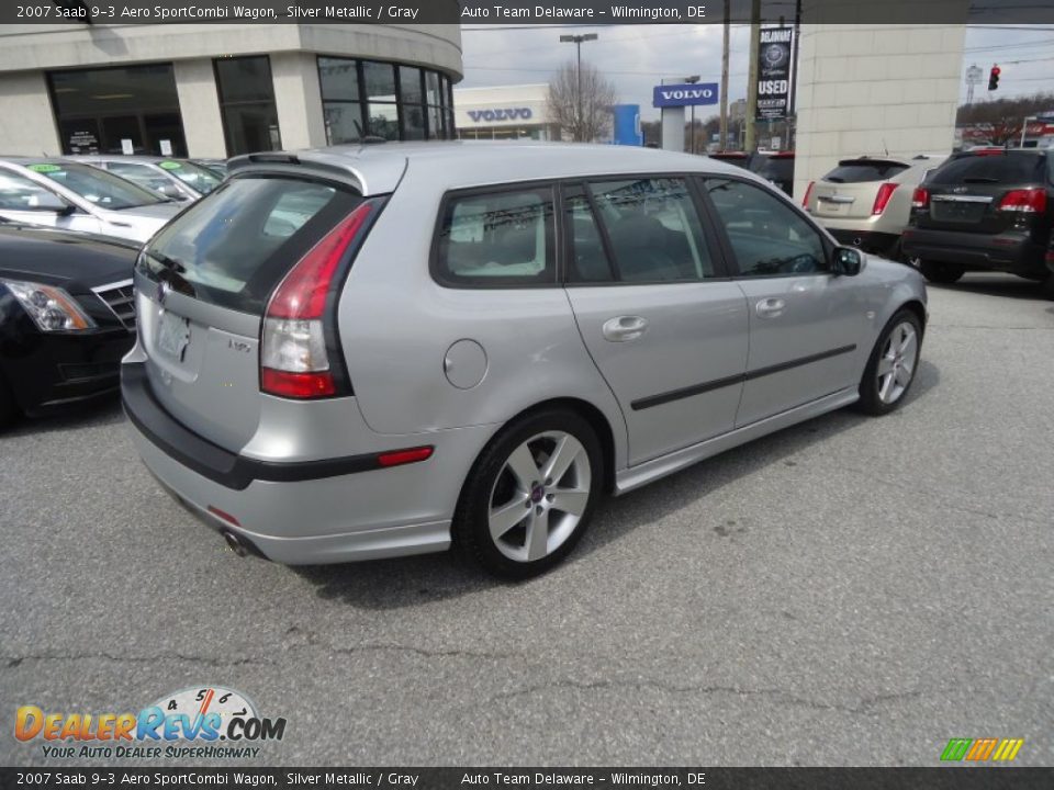 2007 Saab 9-3 Aero SportCombi Wagon Silver Metallic / Gray Photo #6