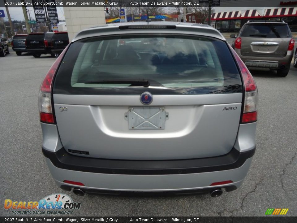 2007 Saab 9-3 Aero SportCombi Wagon Silver Metallic / Gray Photo #7