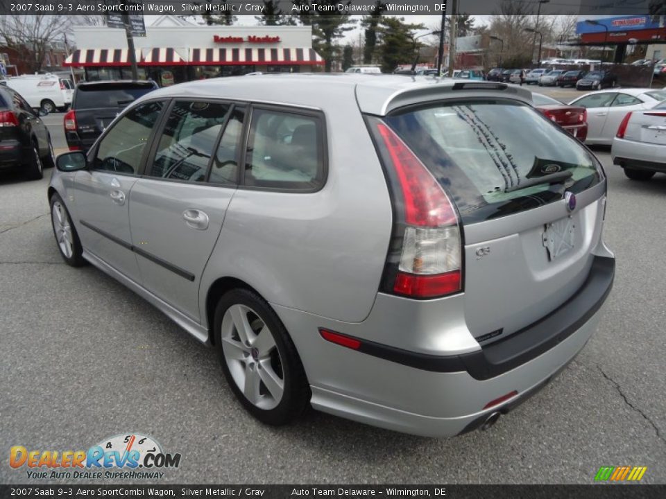 2007 Saab 9-3 Aero SportCombi Wagon Silver Metallic / Gray Photo #8