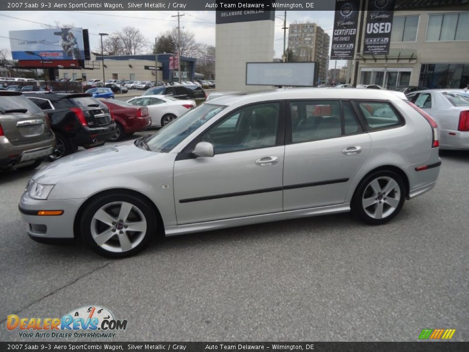 2007 Saab 9-3 Aero SportCombi Wagon Silver Metallic / Gray Photo #9