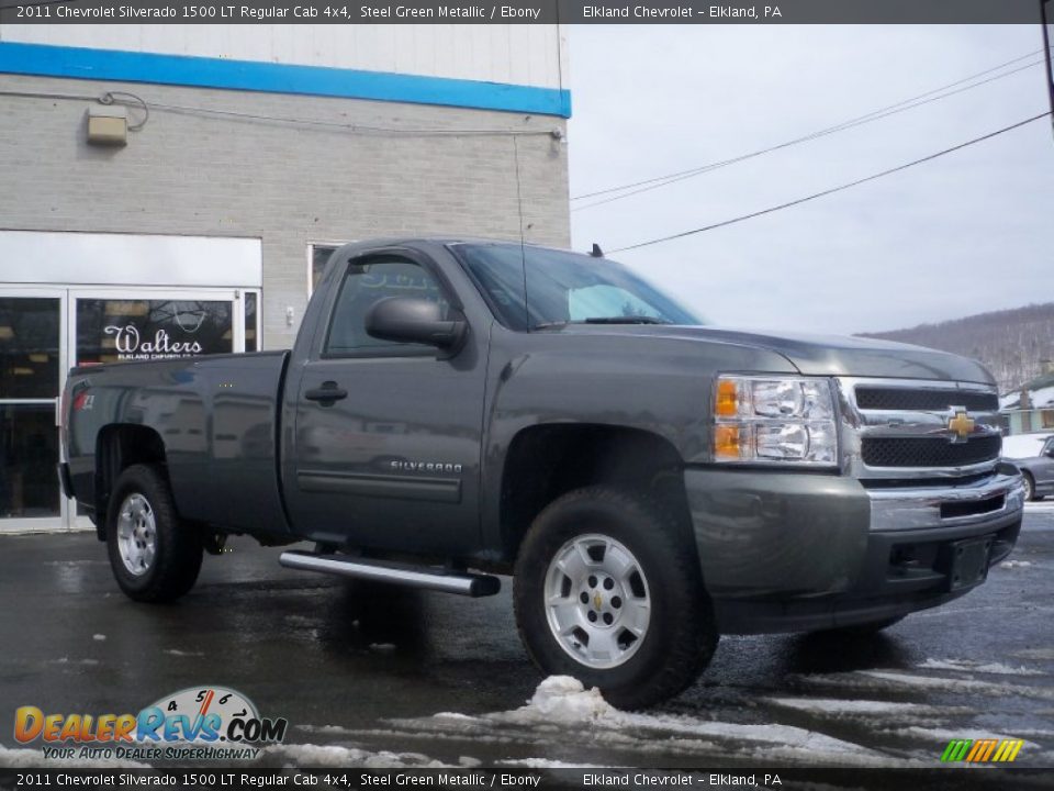 2011 Chevrolet Silverado 1500 LT Regular Cab 4x4 Steel Green Metallic / Ebony Photo #3