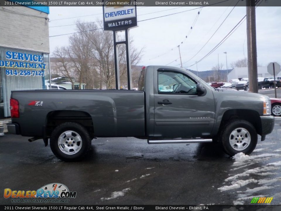 2011 Chevrolet Silverado 1500 LT Regular Cab 4x4 Steel Green Metallic / Ebony Photo #4