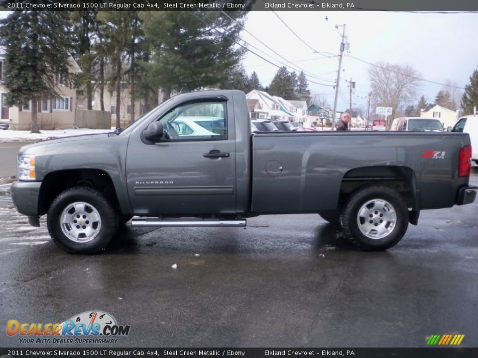 2011 Chevrolet Silverado 1500 LT Regular Cab 4x4 Steel Green Metallic / Ebony Photo #7