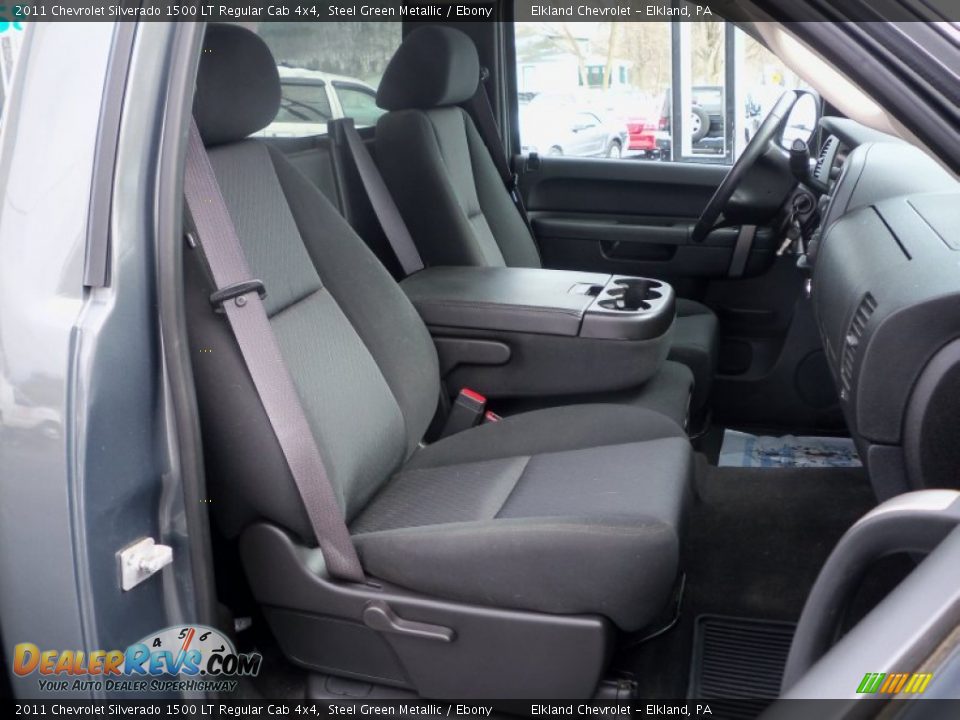 2011 Chevrolet Silverado 1500 LT Regular Cab 4x4 Steel Green Metallic / Ebony Photo #13