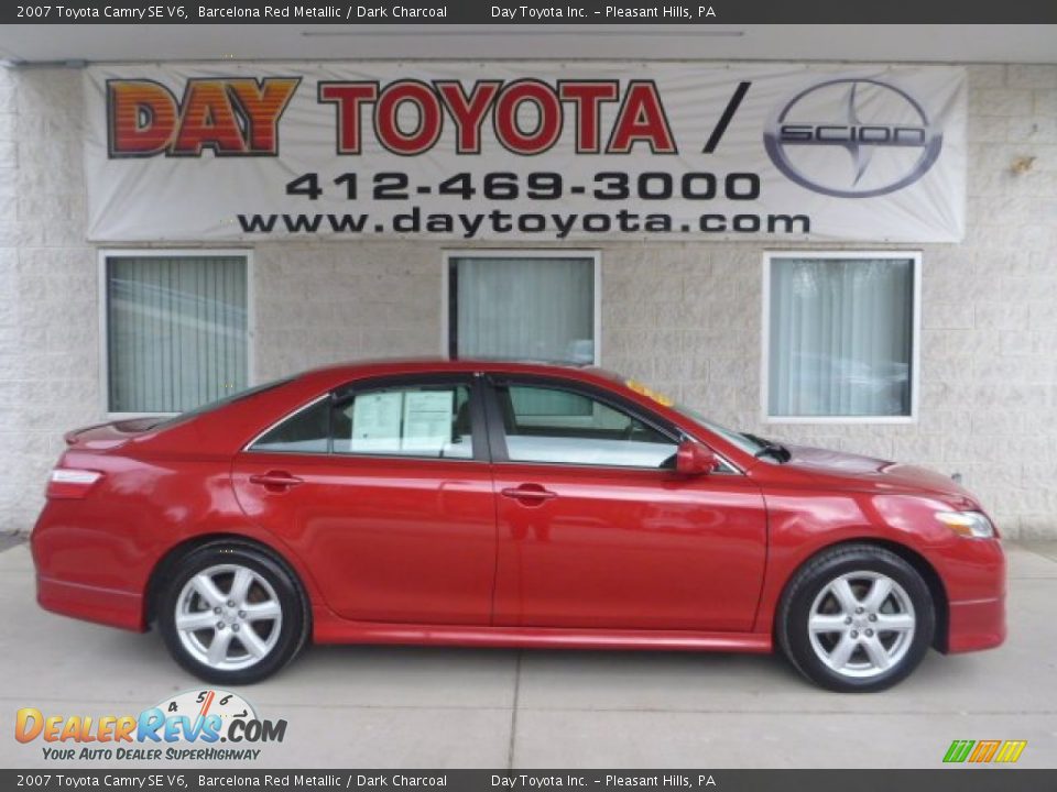 2007 Toyota Camry SE V6 Barcelona Red Metallic / Dark Charcoal Photo #1