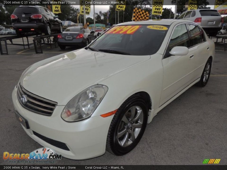 2006 Infiniti G 35 x Sedan Ivory White Pearl / Stone Photo #3