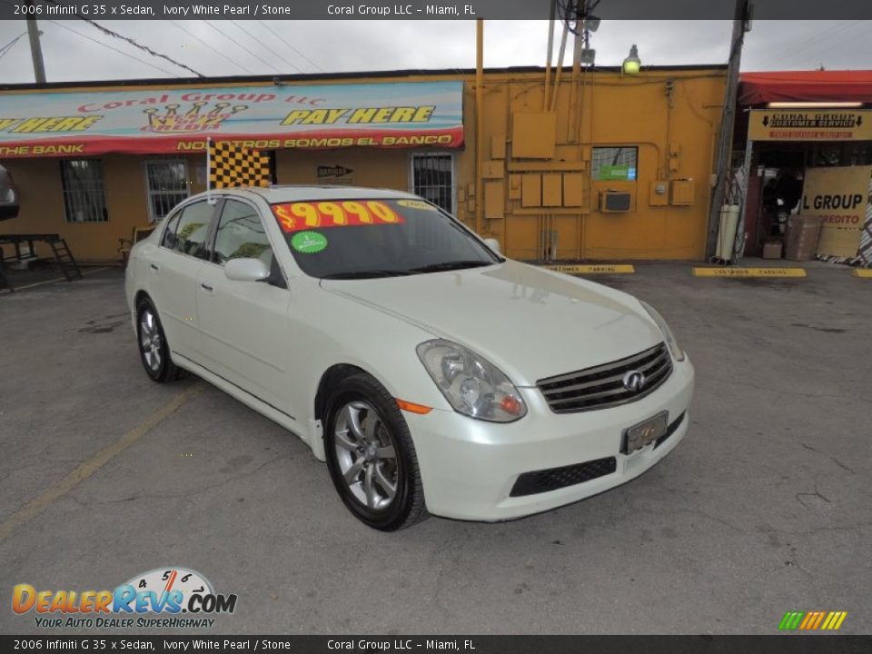 2006 Infiniti G 35 x Sedan Ivory White Pearl / Stone Photo #9