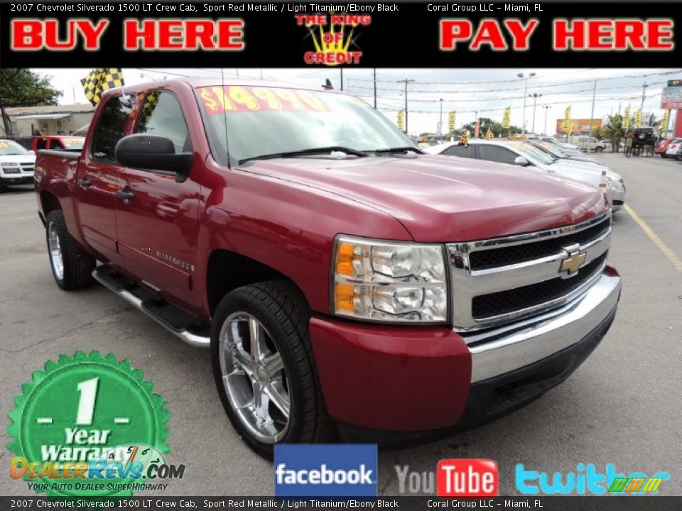 2007 Chevrolet Silverado 1500 LT Crew Cab Sport Red Metallic / Light Titanium/Ebony Black Photo #1