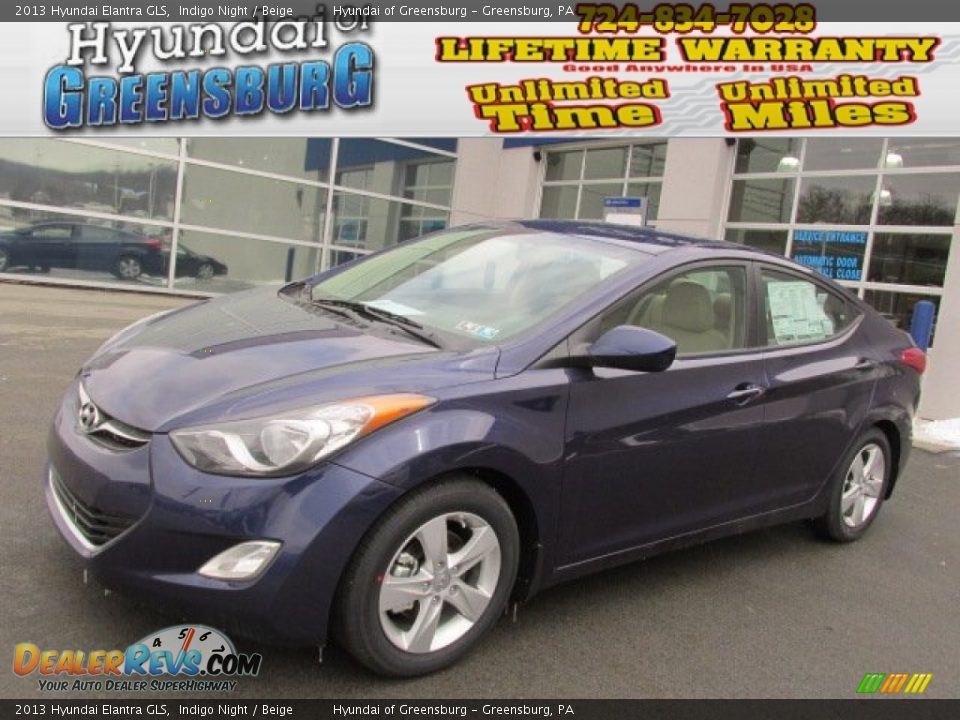 2013 Hyundai Elantra GLS Indigo Night / Beige Photo #1