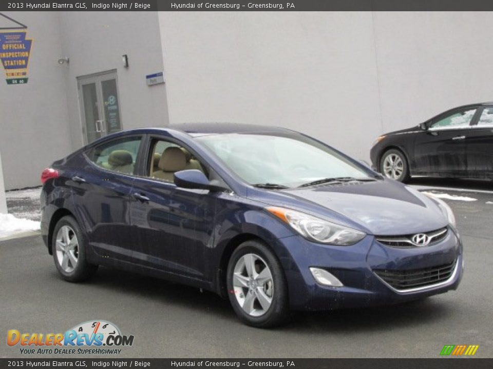 2013 Hyundai Elantra GLS Indigo Night / Beige Photo #3