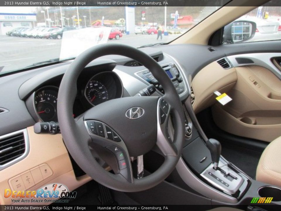 2013 Hyundai Elantra GLS Indigo Night / Beige Photo #5