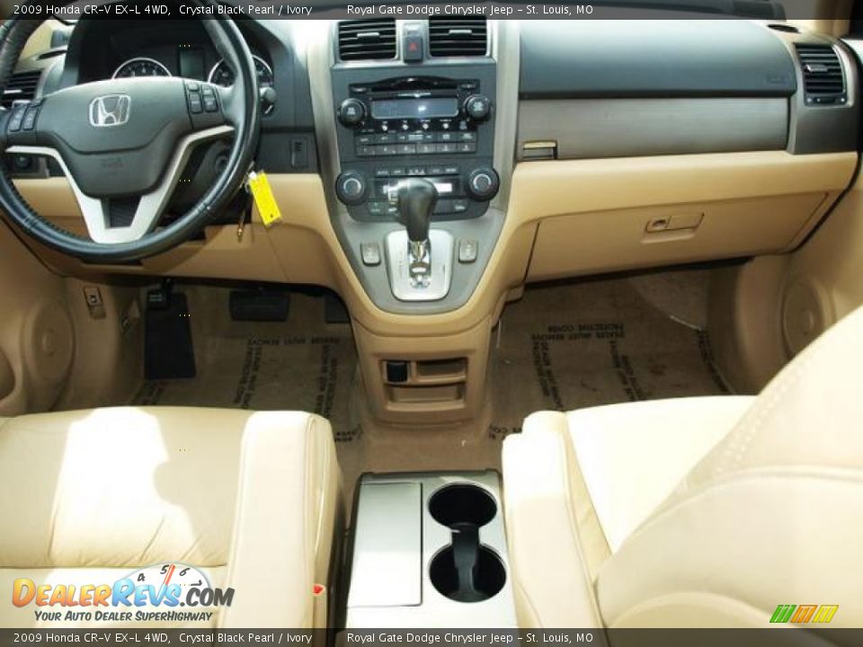 2009 Honda CR-V EX-L 4WD Crystal Black Pearl / Ivory Photo #10