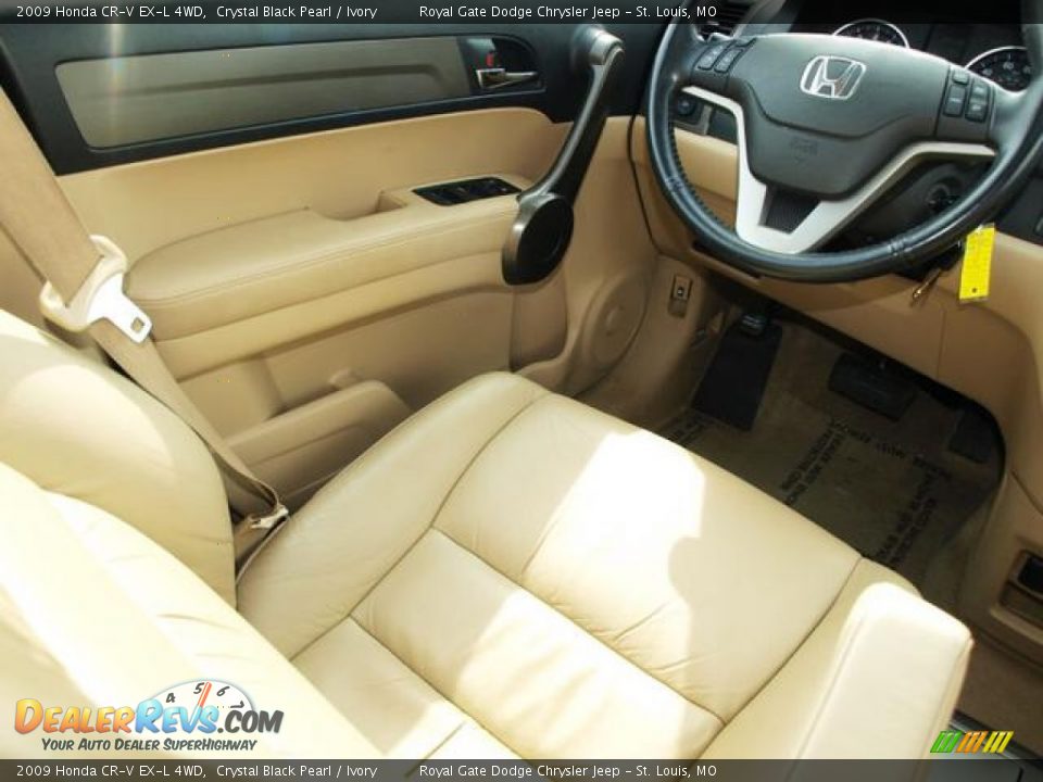 2009 Honda CR-V EX-L 4WD Crystal Black Pearl / Ivory Photo #11