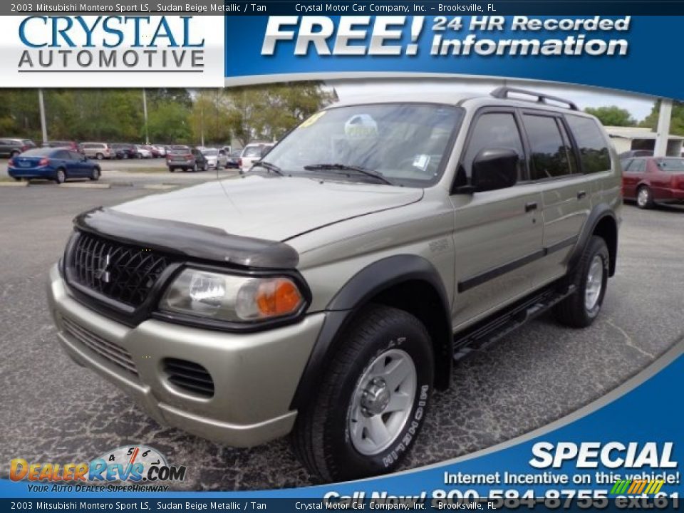 2003 Mitsubishi Montero Sport LS Sudan Beige Metallic / Tan Photo #1