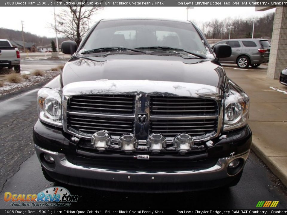 2008 Dodge Ram 1500 Big Horn Edition Quad Cab 4x4 Brilliant Black Crystal Pearl / Khaki Photo #3