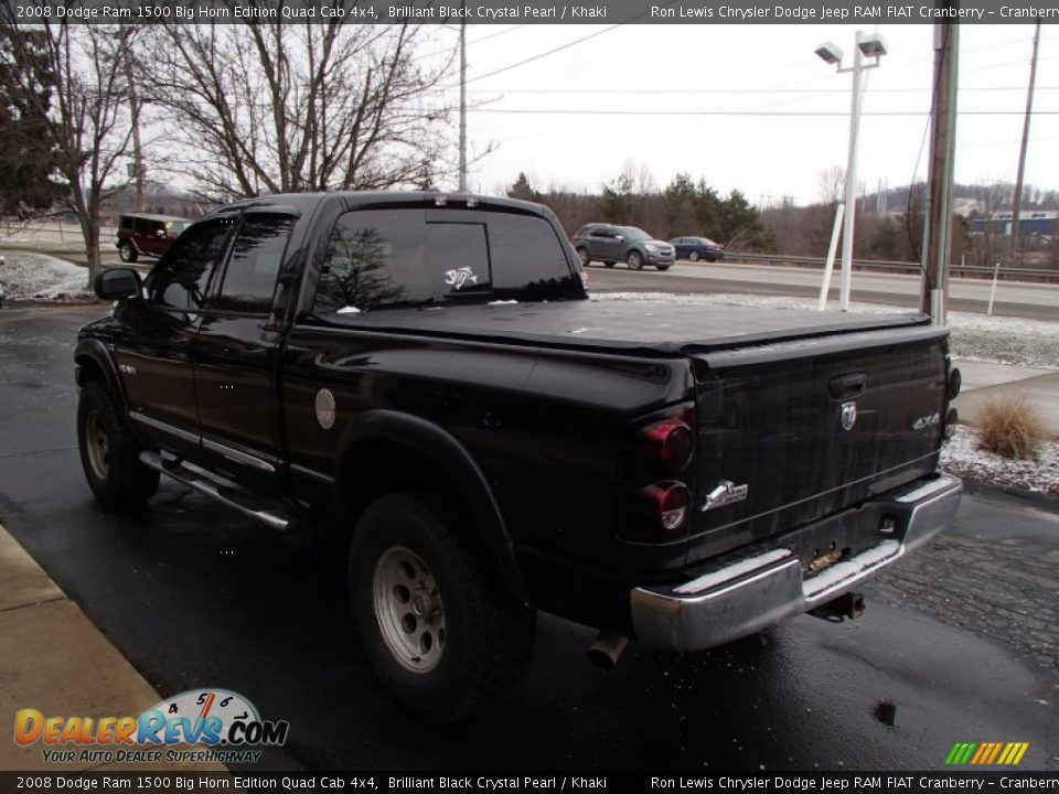2008 Dodge Ram 1500 Big Horn Edition Quad Cab 4x4 Brilliant Black Crystal Pearl / Khaki Photo #6