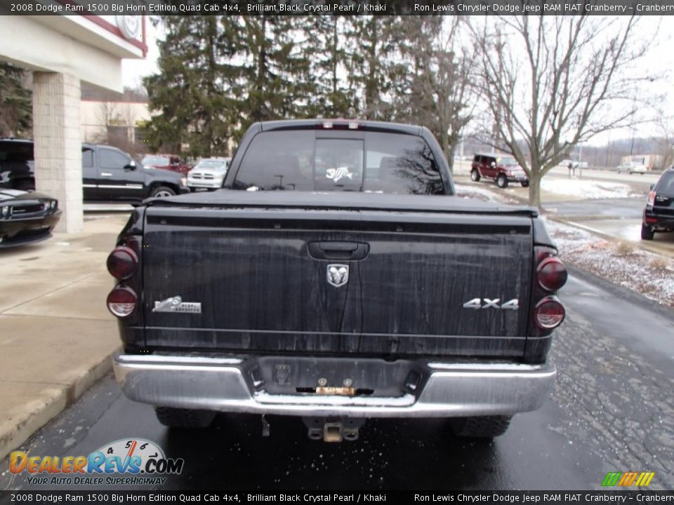 2008 Dodge Ram 1500 Big Horn Edition Quad Cab 4x4 Brilliant Black Crystal Pearl / Khaki Photo #7