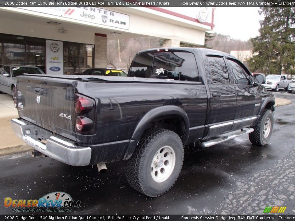2008 Dodge Ram 1500 Big Horn Edition Quad Cab 4x4 Brilliant Black Crystal Pearl / Khaki Photo #8