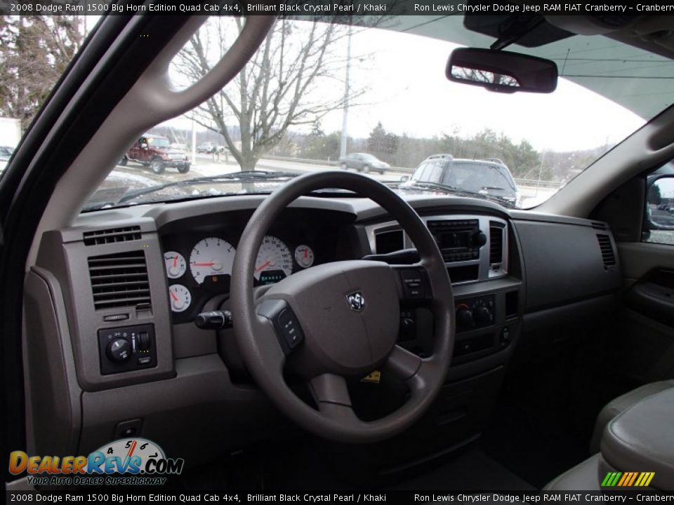 2008 Dodge Ram 1500 Big Horn Edition Quad Cab 4x4 Brilliant Black Crystal Pearl / Khaki Photo #10