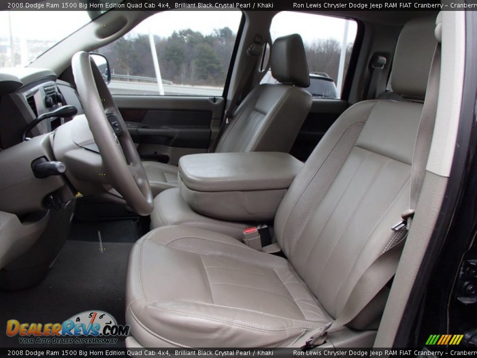 2008 Dodge Ram 1500 Big Horn Edition Quad Cab 4x4 Brilliant Black Crystal Pearl / Khaki Photo #11