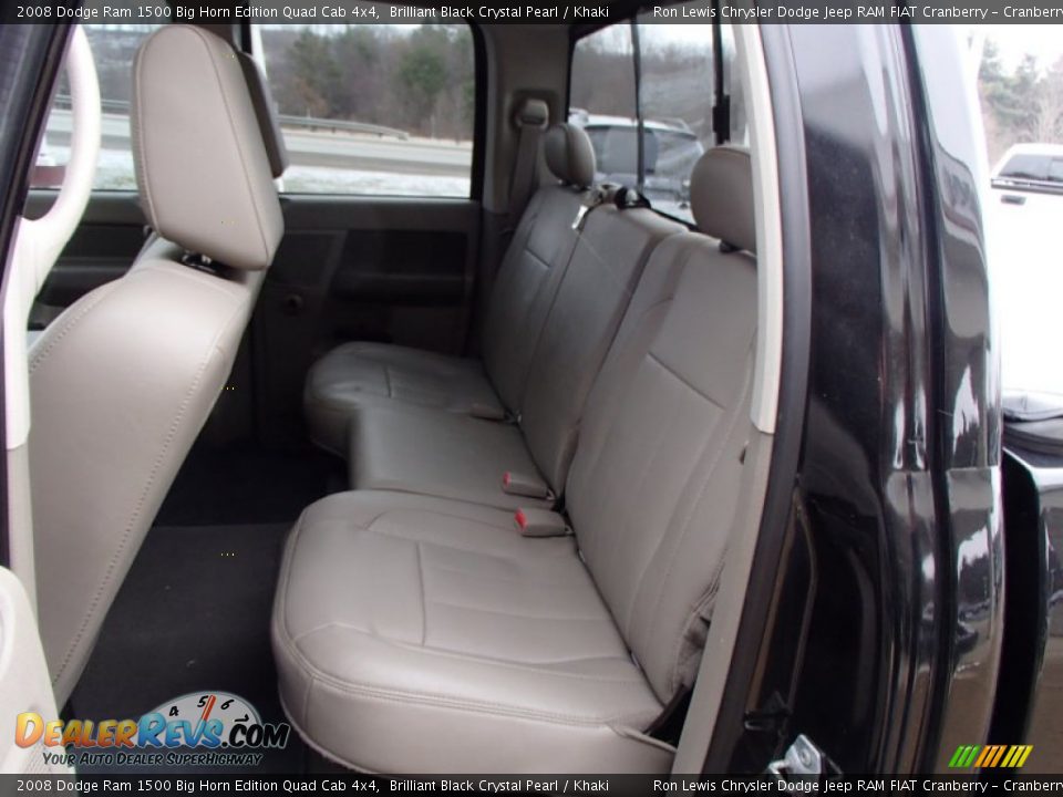 2008 Dodge Ram 1500 Big Horn Edition Quad Cab 4x4 Brilliant Black Crystal Pearl / Khaki Photo #13