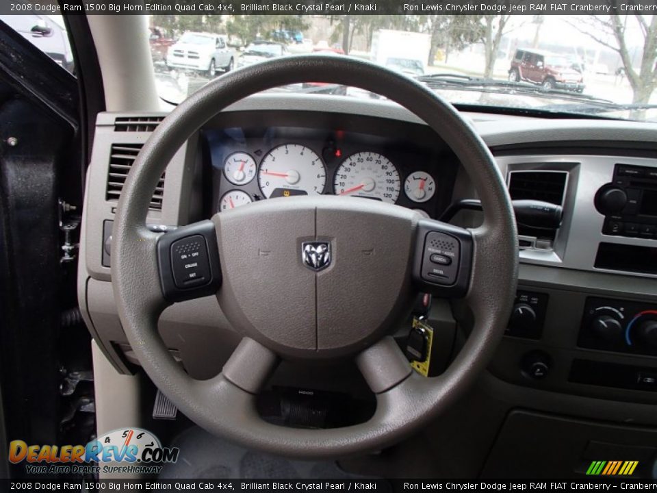 2008 Dodge Ram 1500 Big Horn Edition Quad Cab 4x4 Brilliant Black Crystal Pearl / Khaki Photo #18