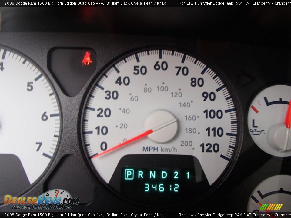 2008 Dodge Ram 1500 Big Horn Edition Quad Cab 4x4 Brilliant Black Crystal Pearl / Khaki Photo #19