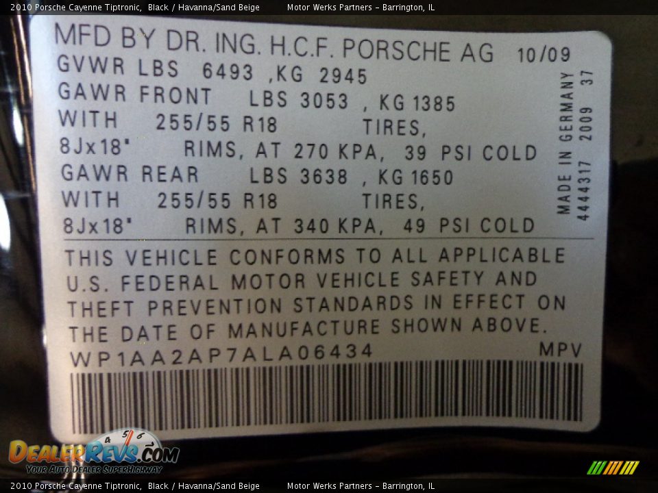 2010 Porsche Cayenne Tiptronic Black / Havanna/Sand Beige Photo #27
