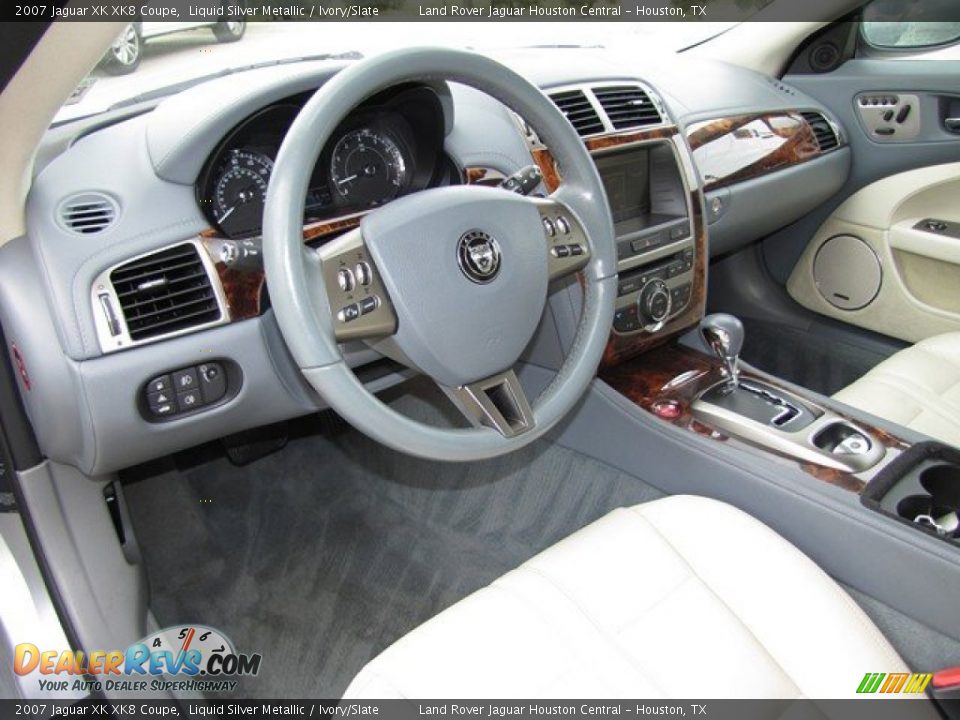 2007 Jaguar XK XK8 Coupe Liquid Silver Metallic / Ivory/Slate Photo #12