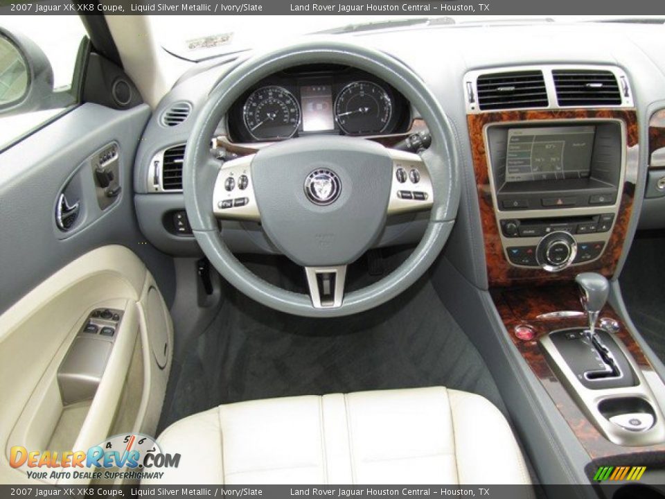2007 Jaguar XK XK8 Coupe Liquid Silver Metallic / Ivory/Slate Photo #13