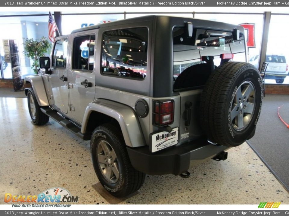 2013 Jeep Wrangler Unlimited Oscar Mike Freedom Edition 4x4 Billet Silver Metallic / Freedom Edition Black/Silver Photo #4
