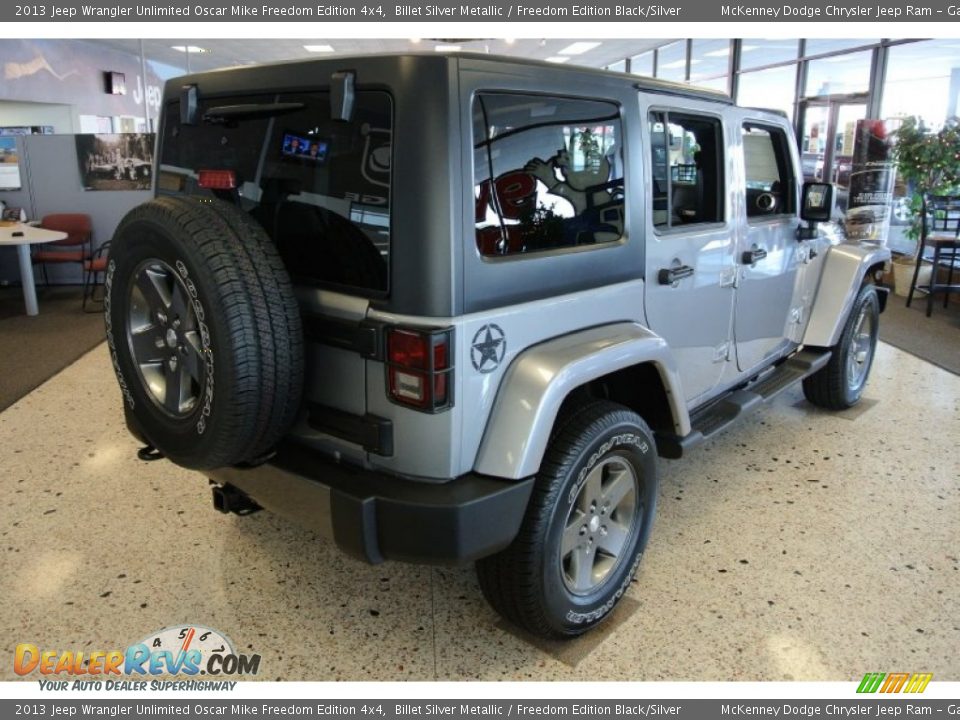 2013 Jeep Wrangler Unlimited Oscar Mike Freedom Edition 4x4 Billet Silver Metallic / Freedom Edition Black/Silver Photo #5