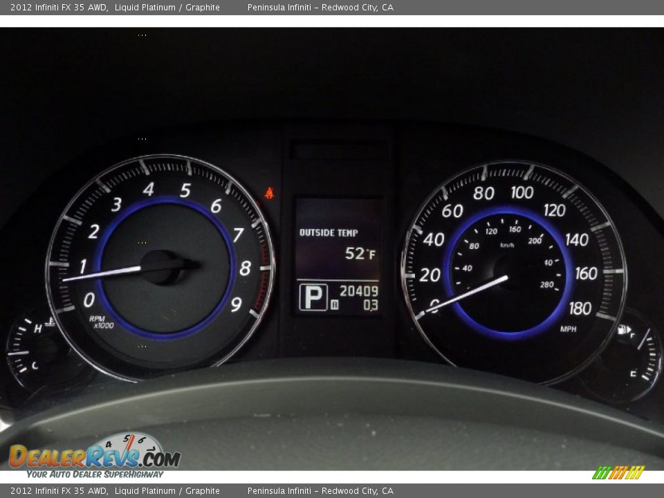 2012 Infiniti FX 35 AWD Liquid Platinum / Graphite Photo #20