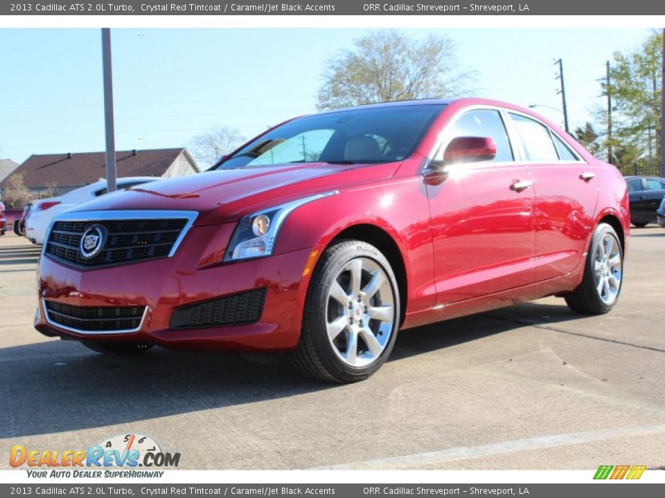 2013 Cadillac ATS 2.0L Turbo Crystal Red Tintcoat / Caramel/Jet Black Accents Photo #2