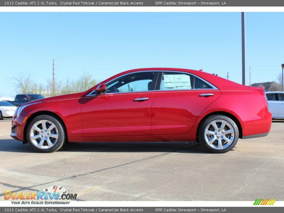 2013 Cadillac ATS 2.0L Turbo Crystal Red Tintcoat / Caramel/Jet Black Accents Photo #5