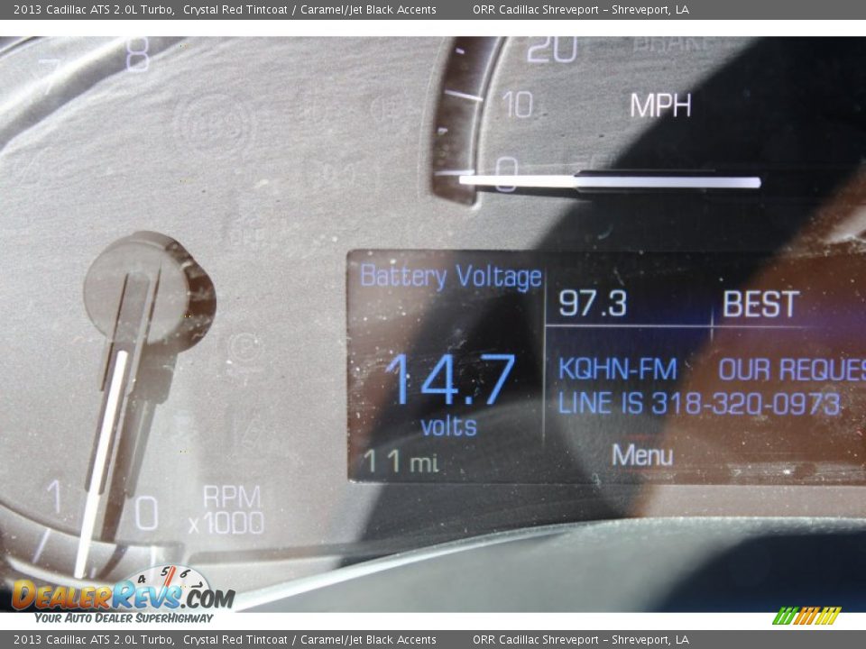 2013 Cadillac ATS 2.0L Turbo Crystal Red Tintcoat / Caramel/Jet Black Accents Photo #34