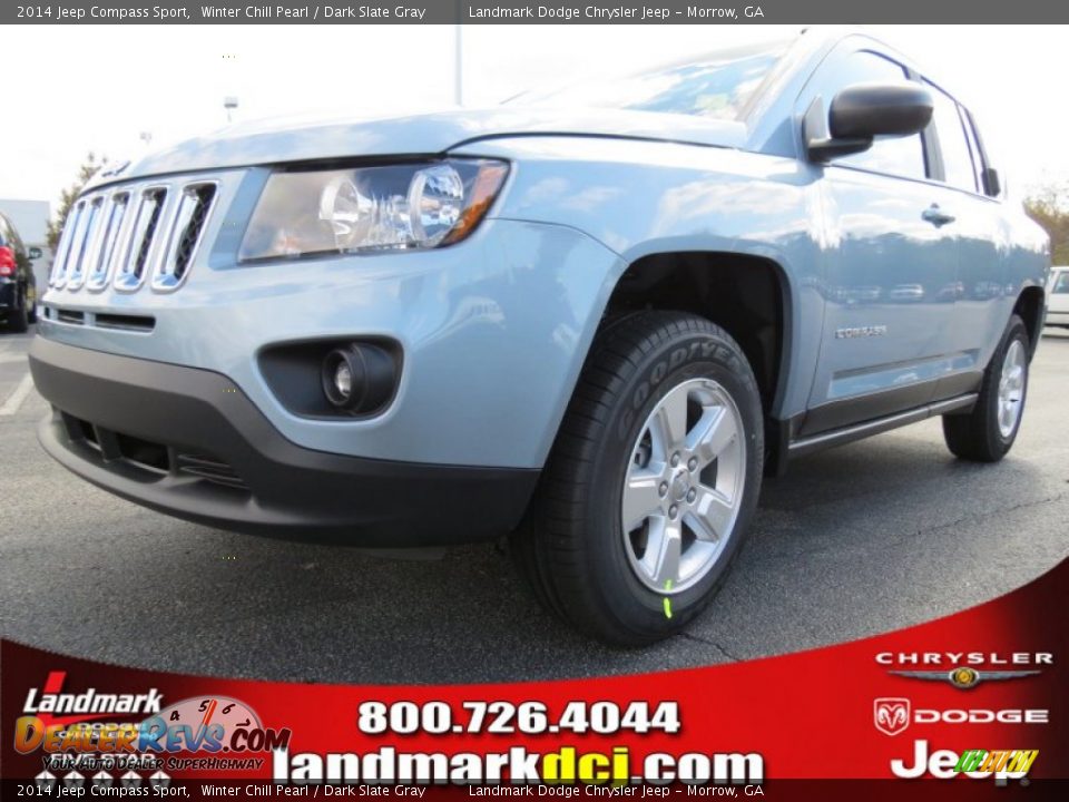 2014 Jeep Compass Sport Winter Chill Pearl / Dark Slate Gray Photo #1