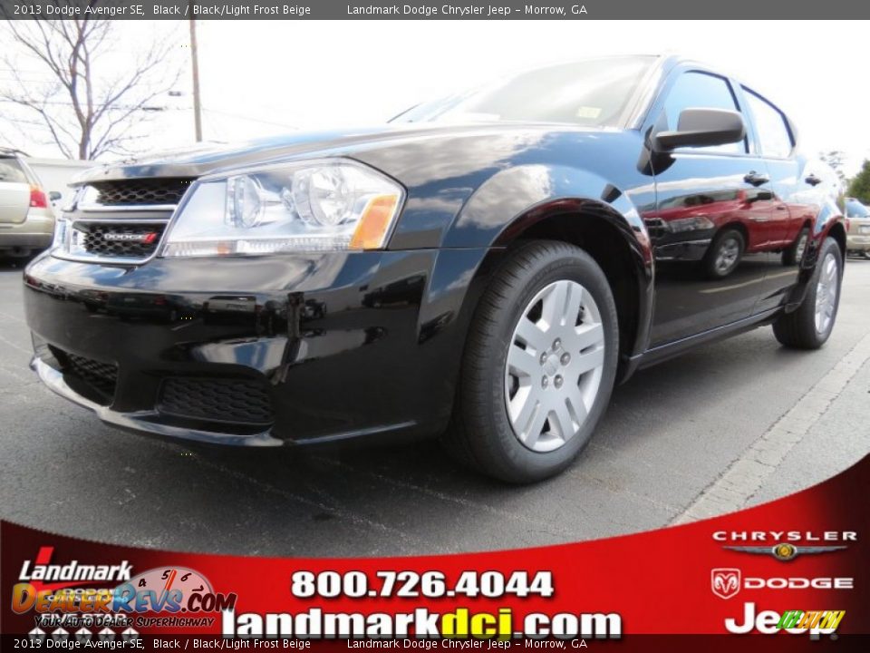 2013 Dodge Avenger SE Black / Black/Light Frost Beige Photo #1