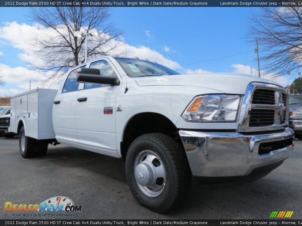 2012 Dodge Ram 3500 HD ST Crew Cab 4x4 Dually Utility Truck Bright White / Dark Slate/Medium Graystone Photo #4