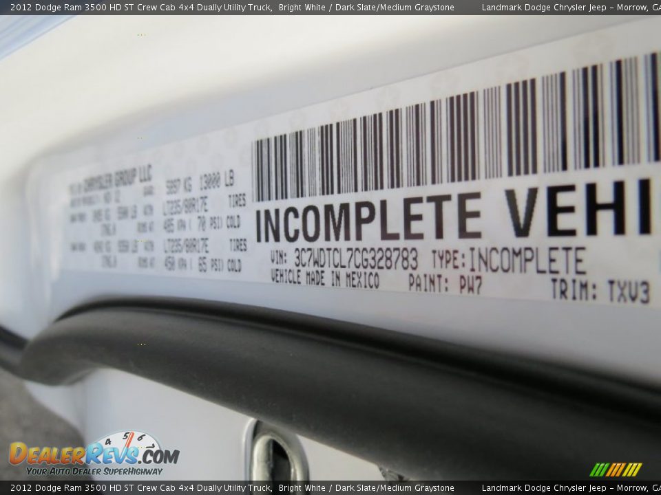 2012 Dodge Ram 3500 HD ST Crew Cab 4x4 Dually Utility Truck Bright White / Dark Slate/Medium Graystone Photo #12