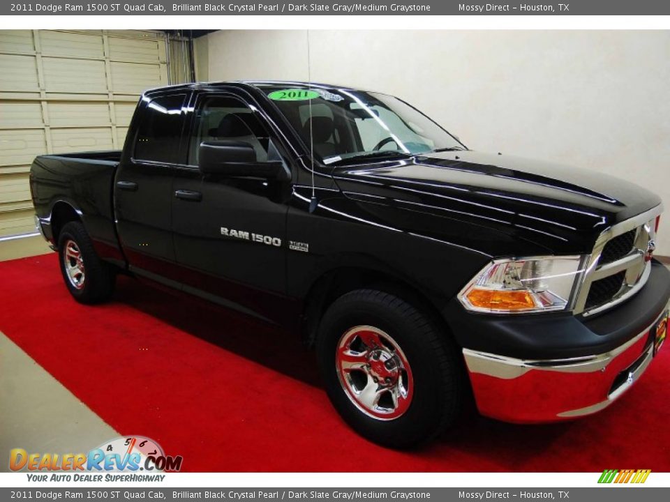 2011 Dodge Ram 1500 ST Quad Cab Brilliant Black Crystal Pearl / Dark Slate Gray/Medium Graystone Photo #1