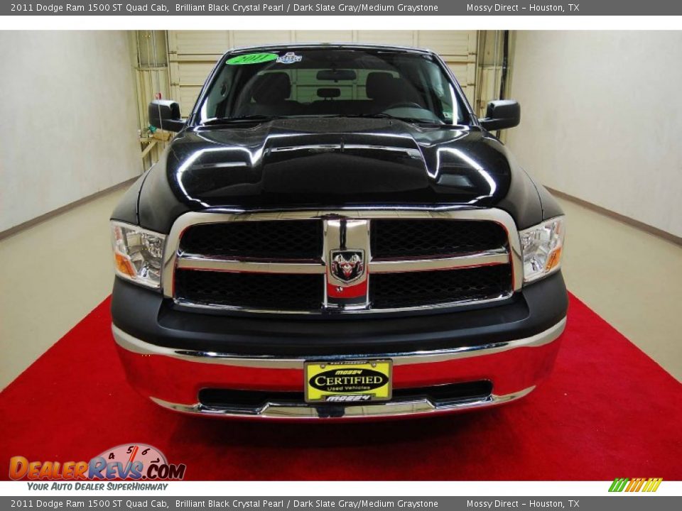2011 Dodge Ram 1500 ST Quad Cab Brilliant Black Crystal Pearl / Dark Slate Gray/Medium Graystone Photo #2
