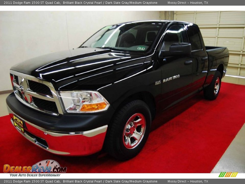2011 Dodge Ram 1500 ST Quad Cab Brilliant Black Crystal Pearl / Dark Slate Gray/Medium Graystone Photo #3