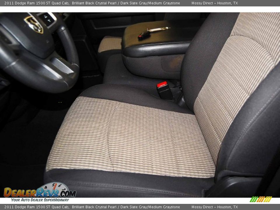 2011 Dodge Ram 1500 ST Quad Cab Brilliant Black Crystal Pearl / Dark Slate Gray/Medium Graystone Photo #10