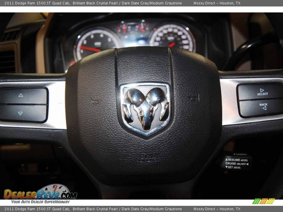 2011 Dodge Ram 1500 ST Quad Cab Brilliant Black Crystal Pearl / Dark Slate Gray/Medium Graystone Photo #21