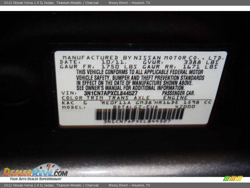 2012 Nissan Versa 1.6 SL Sedan Titanium Metallic / Charcoal Photo #12