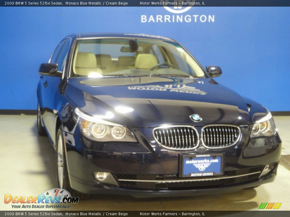 2009 BMW 5 Series 528xi Sedan Monaco Blue Metallic / Cream Beige Photo #1