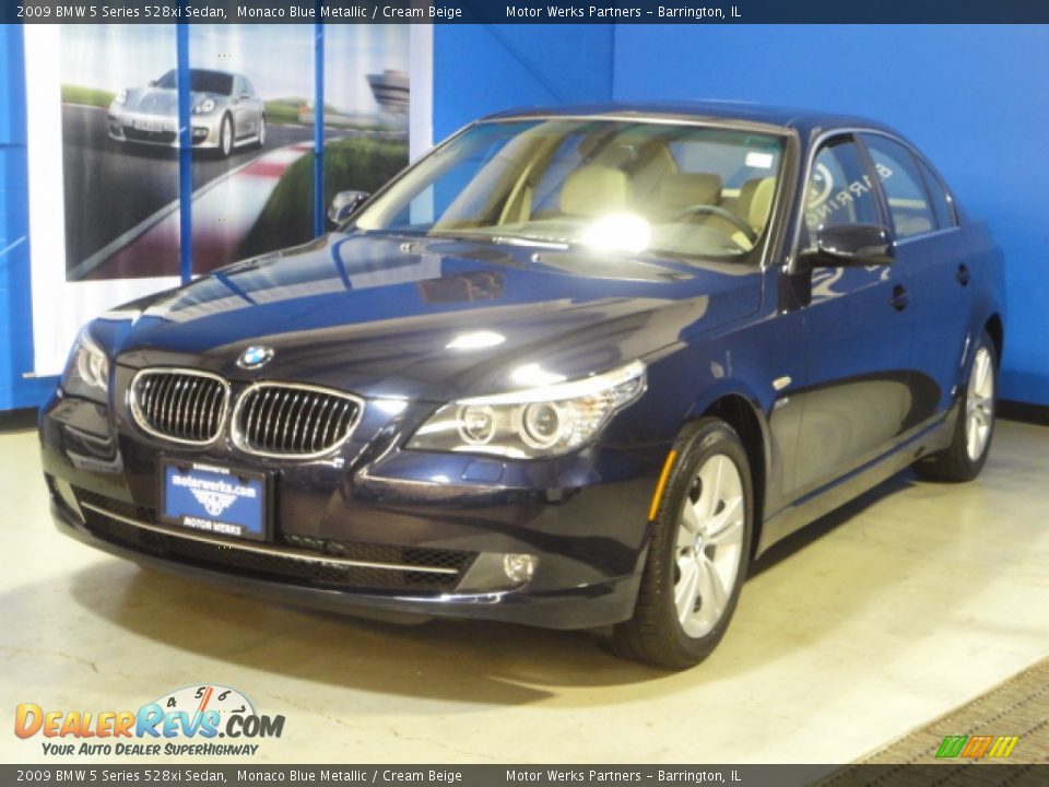 2009 BMW 5 Series 528xi Sedan Monaco Blue Metallic / Cream Beige Photo #3