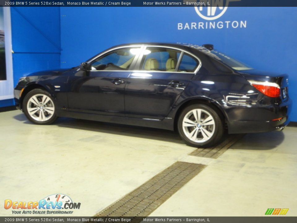 2009 BMW 5 Series 528xi Sedan Monaco Blue Metallic / Cream Beige Photo #4